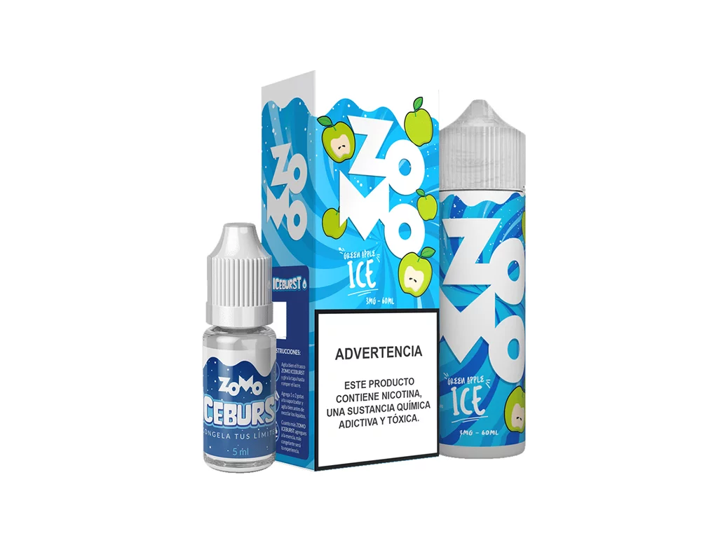 ZOMO 60ML 3MG GREEN APPLE ICE NEW